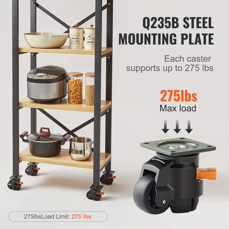 Tasonsäätöpyörät 4 kpl 499 kg 50,8 mm nailon 360 astetta työpenkeille