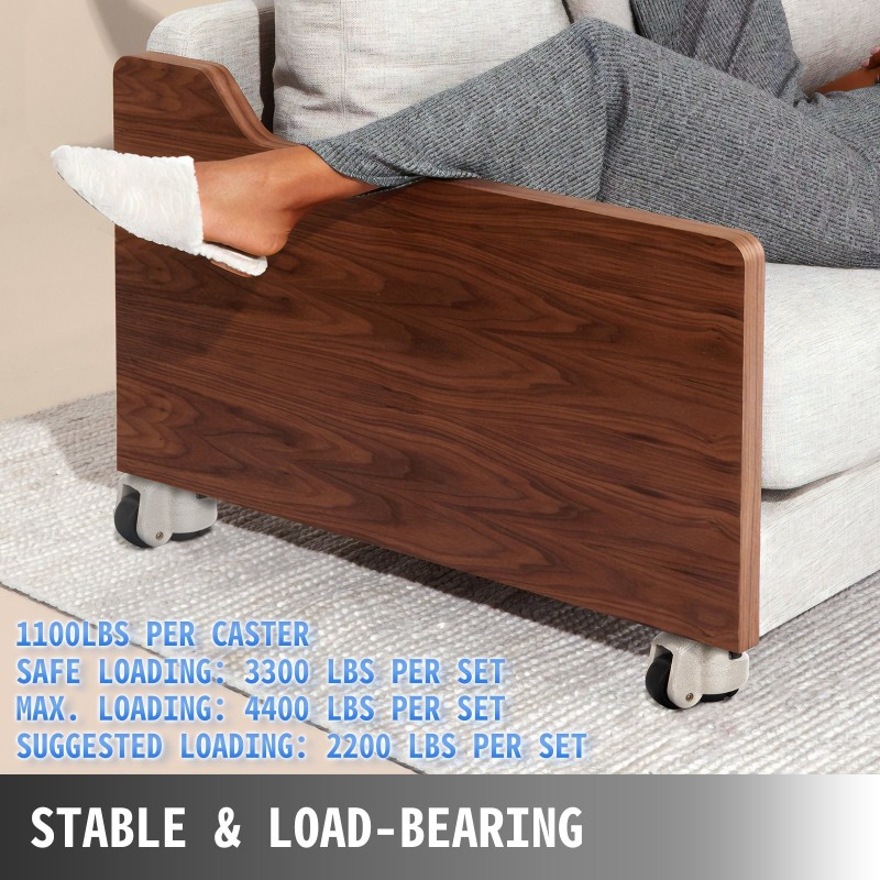 Tasasäätöpyöräsarja 4 kpl 63 mm nailonpyörä nitrilikumi-tukijalka 500 kg pyörää kohti