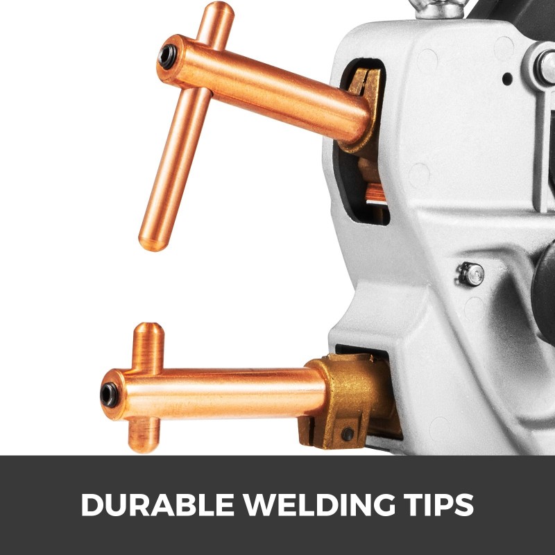 Sähköinen 400V pistehitsauslaite vaihdettavilla teräskärjillä kantokahvalla ja ripustusremmillä
