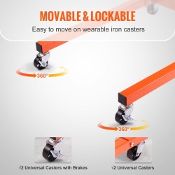 Moottoriteline teräksinen 590 kg kantavuudella 360 asteen kiinnityspäällä pyörillä