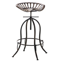 Rustiikkinen teollinen baarijakkara säädettävällä korkeudella ja jalkatuella