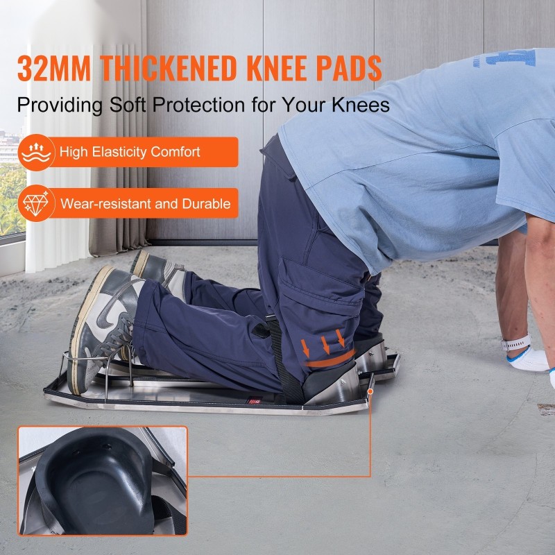 Betonipolvivuoteet ruostumattomasta teräksestä 70x20x10 cm pari EVA pehmusteilla varvaspidikkeillä betonin viimeistelyyn