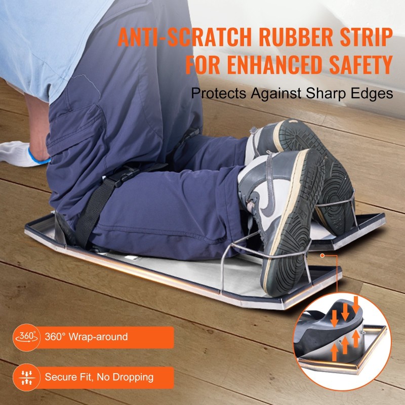 Betonipolvivuoteet ruostumattomasta teräksestä 70x20x10 cm pari EVA pehmusteilla varvaspidikkeillä betonin viimeistelyyn