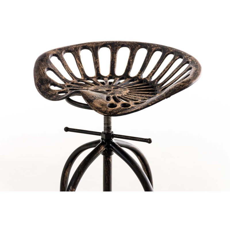 Rustiikkinen teollinen baarijakkara säädettävällä korkeudella ja jalkatuella