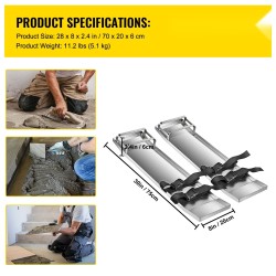 Betonipoljinlaudat ruostumattomasta teräksestä 75x20 cm 2 kpl betonin viimeistelyyn