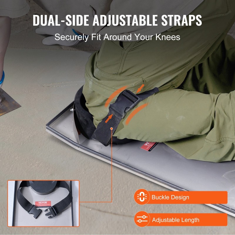 Polvelaudat ruostumatonta terästä 747×255 mm 2 kpl polvityynyillä ja säädettävillä hihnoilla