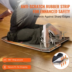 Polvelaudat ruostumatonta terästä 747×255 mm 2 kpl polvityynyillä ja säädettävillä hihnoilla