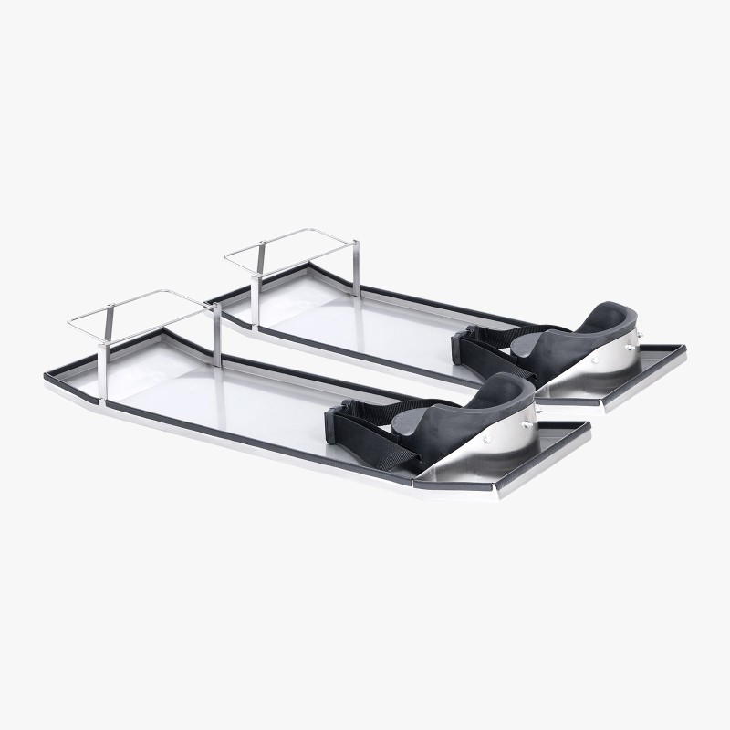 Polvelaudat ruostumatonta terästä 747×255 mm 2 kpl polvityynyillä ja säädettävillä hihnoilla