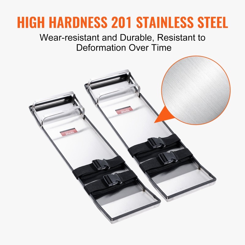 Polvilaudat ruostumattomasta teräksestä 697 x 205 mm pari betonin viimeistelyyn