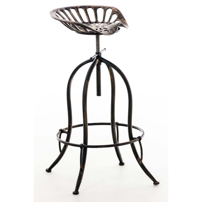 Rustiikkinen teollinen baarijakkara säädettävällä korkeudella ja jalkatuella