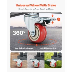 Taittotuolikärry teräsrunko 136 kg kantavuus jopa 25 taittotuolille kumipyörillä