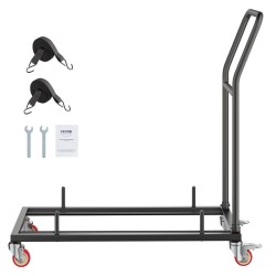 Taittotuolikärry teräsrunko 136 kg kantavuus jopa 25 taittotuolille kumipyörillä