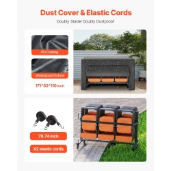 Taittotuolien kuljetuskärry Q235-rautainen runko 42 tuolia 181 kg jarrulliset pyörät mattamusta