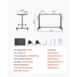 Taittotuolien kuljetuskärry Q235-rautainen runko 42 tuolia 181 kg jarrulliset pyörät mattamusta