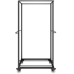 Metallinen taittotuolikärry Q235 rauta 60 tuolia 227 kg kantavuus lukittavat kääntöpyörät mattamusta