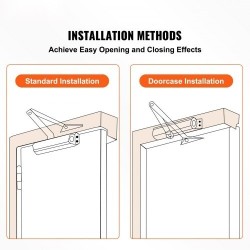 Hydraulinen oven suljin valualumiinirunko 120 kg säädettävä musta