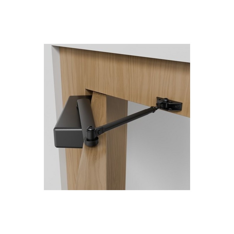 Hydraulinen oven suljin valualumiinirunko 120 kg säädettävä musta