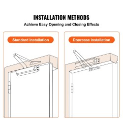 Hydraulinen valualumiini ovensuljin säädettävä enintään 85 kg oville hopea