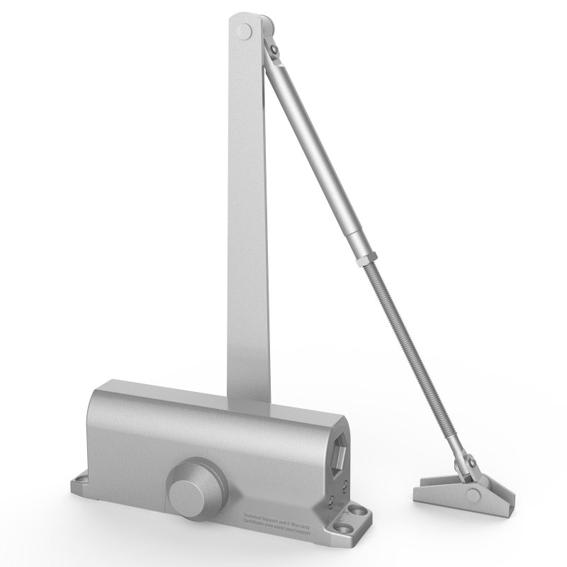 Hydraulinen valualumiini ovensuljin säädettävä enintään 85 kg oville hopea