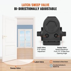 Hydraulinen oven suljin valualumiinirunko 85 kg kantavuus säädettävä sulkeutumisnopeus musta