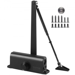 Hydraulinen oven suljin valualumiinirunko 85 kg kantavuus säädettävä sulkeutumisnopeus musta