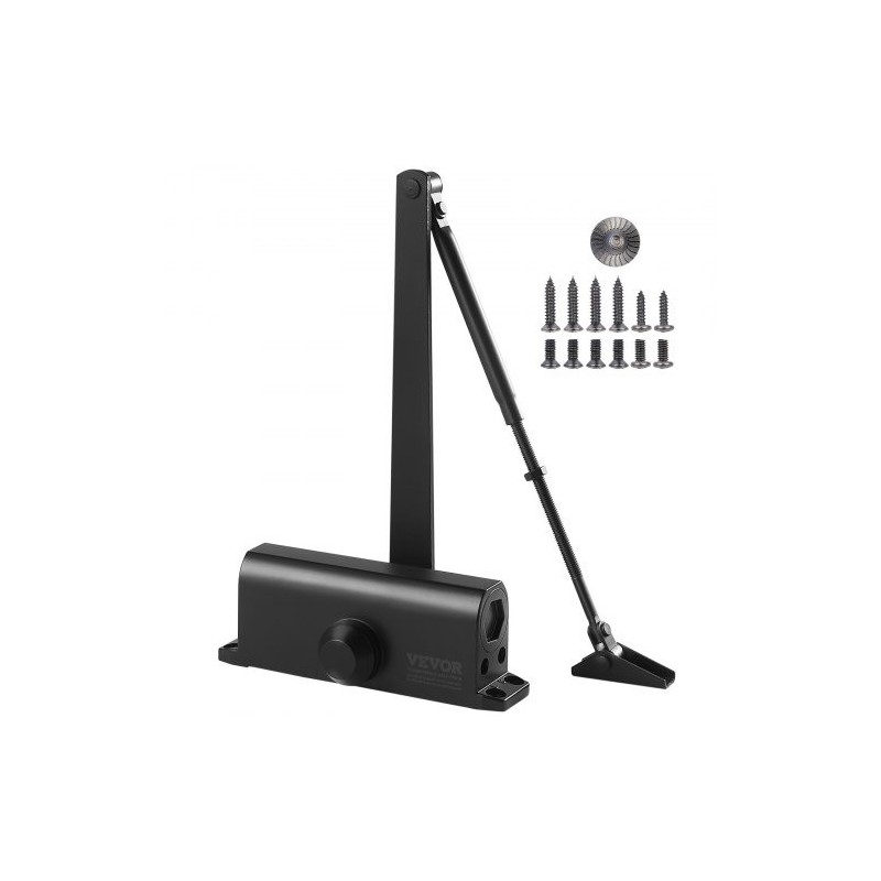 Hydraulinen oven suljin valualumiinirunko 85 kg kantavuus säädettävä sulkeutumisnopeus musta