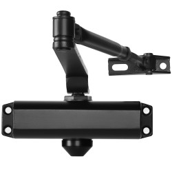 Hydraulinen ovipumppu valualumiinirunko 45 kg kantokyky musta sisä ja ulko oviin