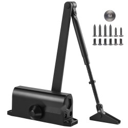 Hydraulinen ovipumppu valualumiinirunko 45 kg kantokyky musta sisä ja ulko-oviin