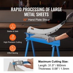 Manuaalinen levyleikkuri työpöytäasennukseen Q235 teräs T10 terä 800 mm 1,5 mm