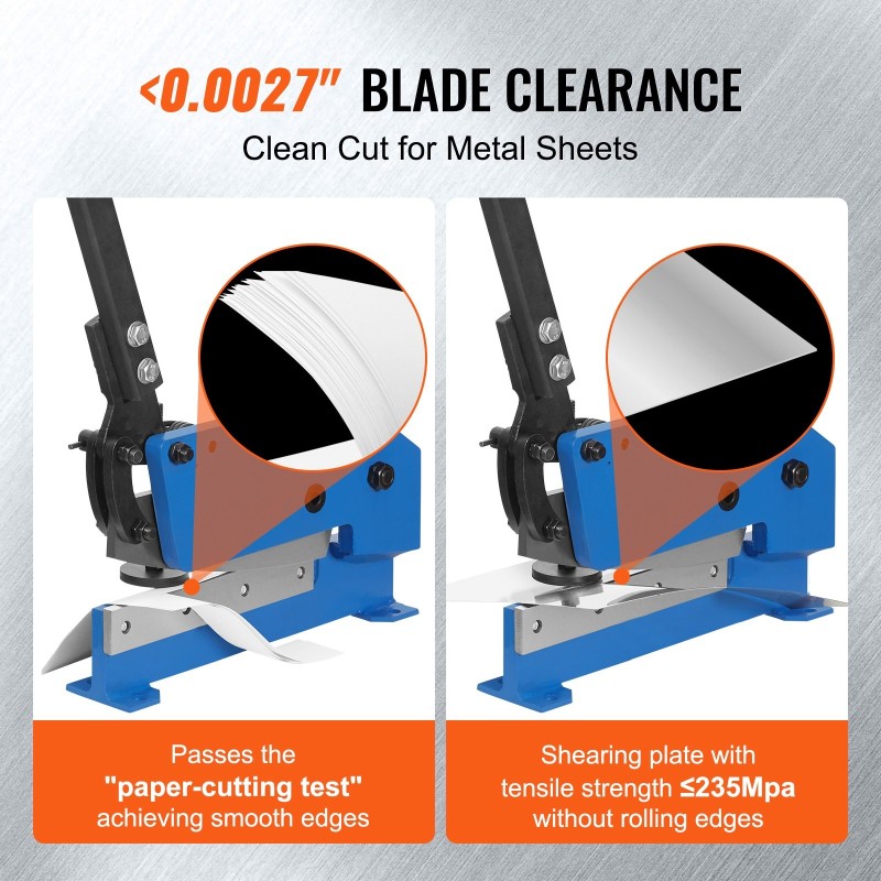 Käsikäyttöinen metallileikkuri pöytämalli teräslevyille 270 mm 6 mm pyörötangoille 13 mm