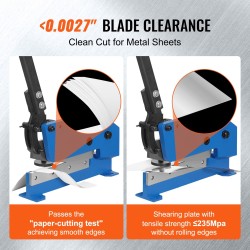 Käsikäyttöinen pöytäkiinnitteinen levyleikkuri Q235 runko T10 terät 6mm 110mm