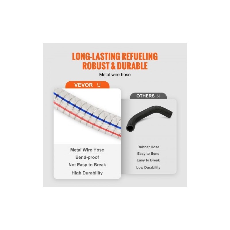 Polttoainesäiliö 60 litraa PE-muovinen painovoimalla toimiva purku 6-tuumaiset kumipyörät