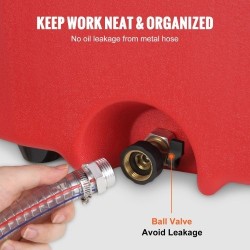 Polttoainesäiliö 60 litraa PE-muovinen painovoimalla toimiva purku 6-tuumaiset kumipyörät