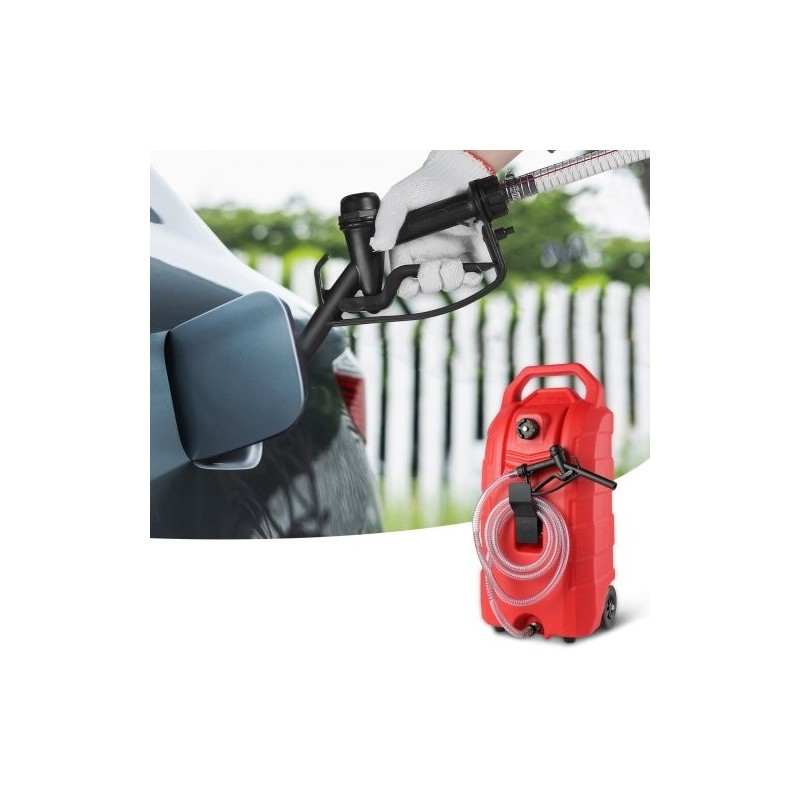 Polttoainesäiliö 60 litraa PE-muovinen painovoimalla toimiva purku 6-tuumaiset kumipyörät