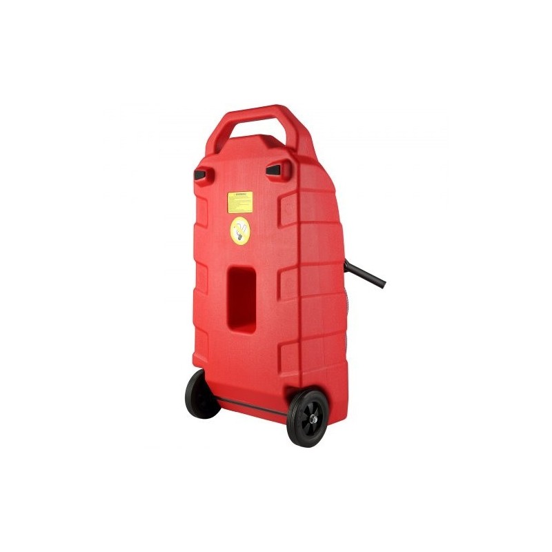 Polttoainesäiliö 60 litraa PE-muovinen painovoimalla toimiva purku 6-tuumaiset kumipyörät