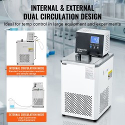 Laboratoriokiertojäähdytin vähintään 5 l 304-ruostumatonta terästä kaksoiskierto -20–100 °C LCD-näyttö