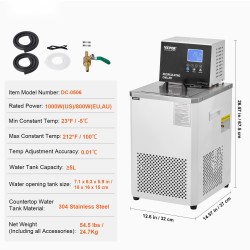 Laboratoriokierrätysjärjestelmä 6 l ruostumaton teräs vesiallas kaksoiskierto -5–100 °C