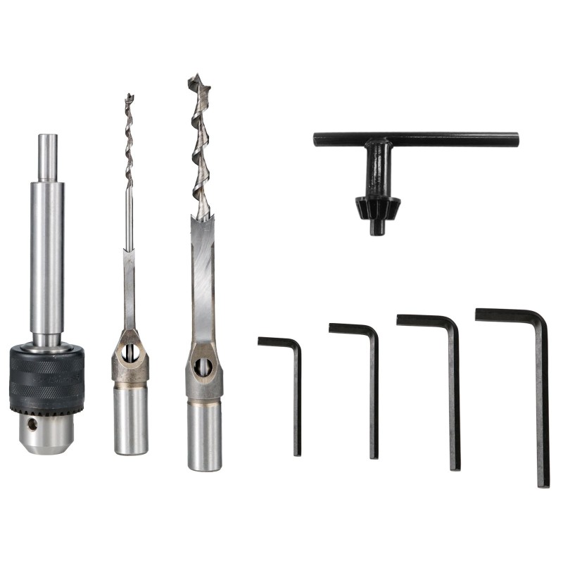 Pöytämallinen tappikone 750 watin valurauta ja teräsrunko taltankapasiteetti 6–12 millimetriä puutöihin