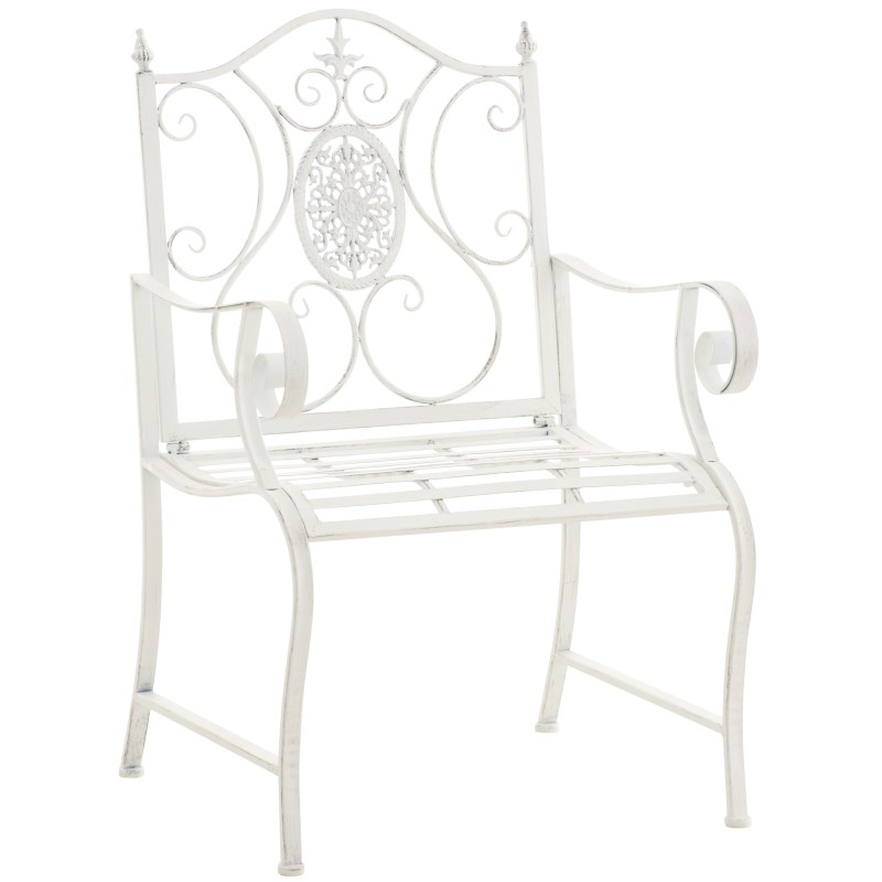 Jugendtyylinen punjab-puutarhatuoli raudasta, säänkestävä ja tukeva