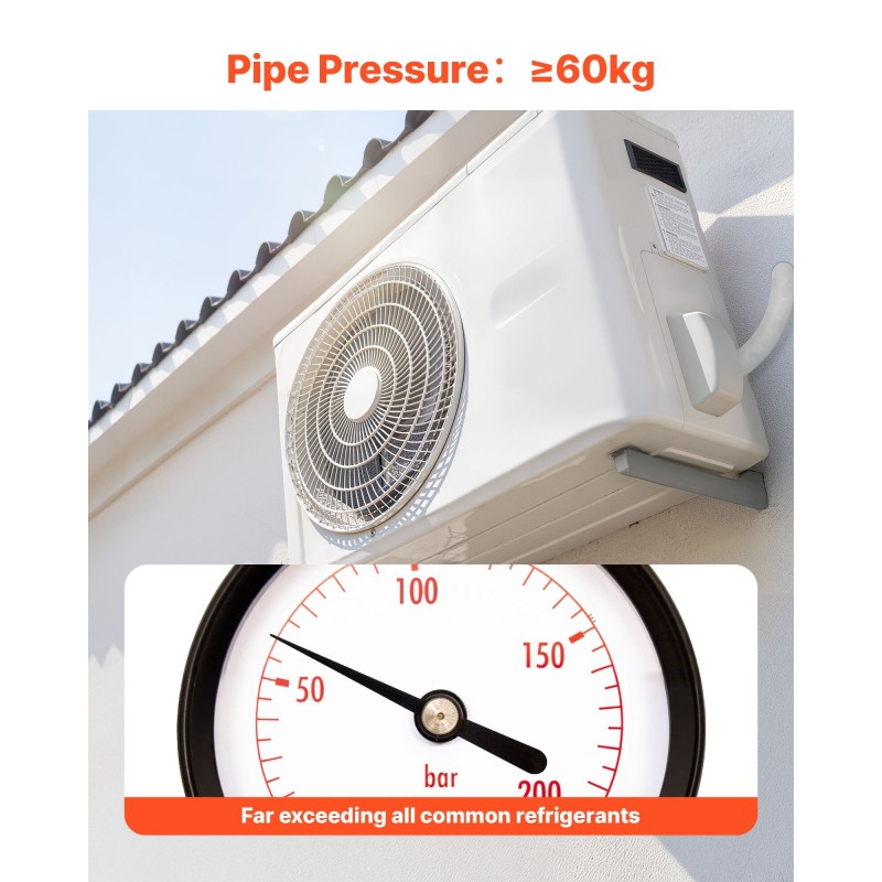 Kuparinen ilmastointiputkistosarja 30,5 m 6,4 ja 9,5 mm eriste