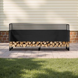 Polttopuuteline 2,4 m teräsrunko 600D Oxford suojapeitteellä musta