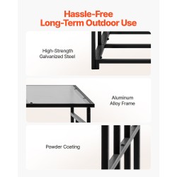 Halkoteline jauhemaalattu teräsrunko polykarbonaattikatto 185 x 70 x 180 cm ulkokäyttöön