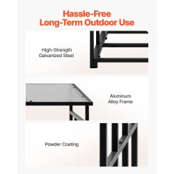 Halkoteline jauhemaalatulla metallirungolla kaltevalla kupukatolla 143 cm 299 kg kantavuus ulkokäyttöön