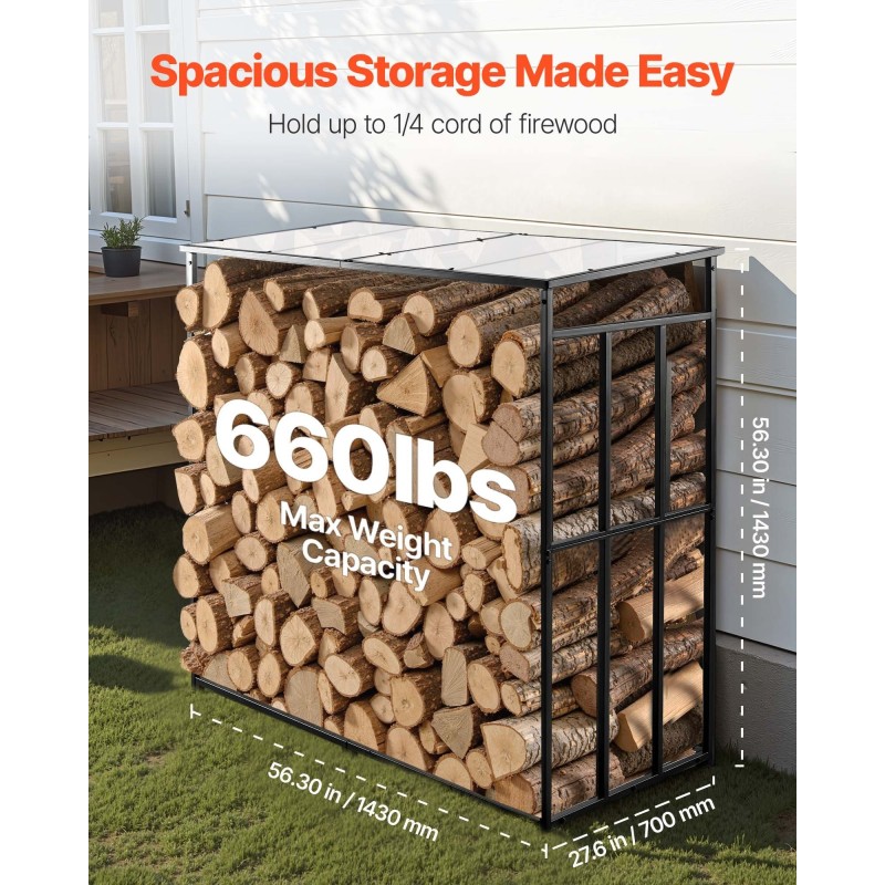 Halkoteline jauhemaalatulla metallirungolla kaltevalla kupukatolla 143 cm 299 kg kantavuus ulkokäyttöön