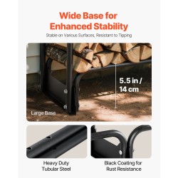 Halkoteline Q195 teräs ulkokäyttöön 2,57 m musta jauhemaalattu vedenpitävä 600D suojapeite