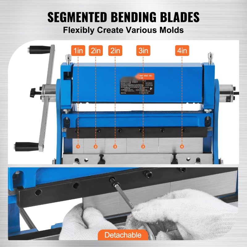 Kolmitoiminen levytyökone 305 mm 1 mm rullaus taivutus leikkaus 90 asteen