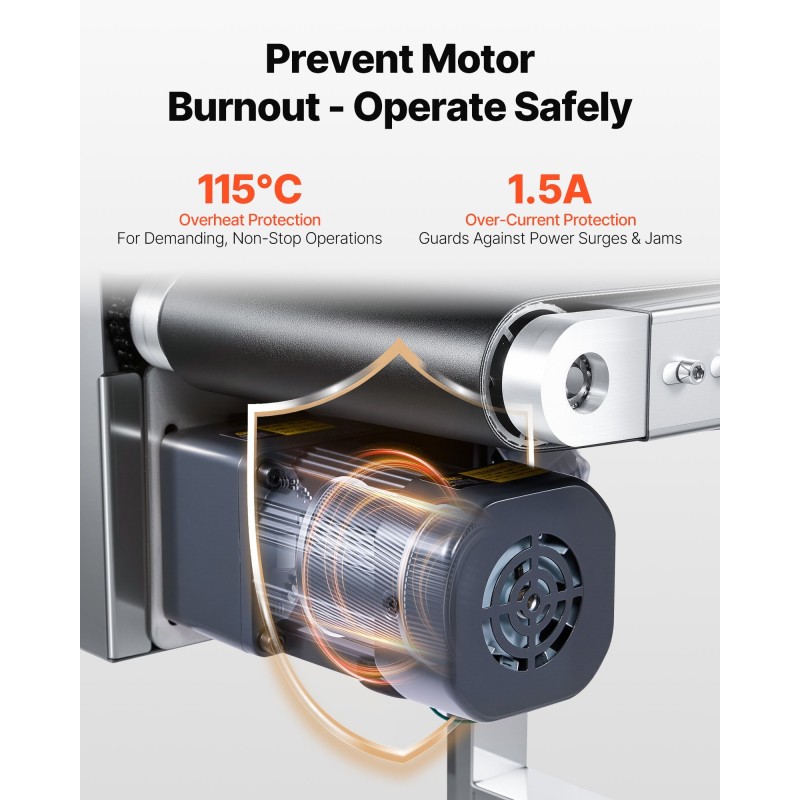 PVC-kuljetinhihna 201-ruostumattomasta teräksestä valmistettu 1803x198mm antistaattinen moottoroitu säädettävä nopeus