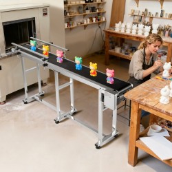 PVC-kuljetinhihna 201-ruostumattomasta teräksestä valmistettu 1803x198mm antistaattinen moottoroitu säädettävä nopeus