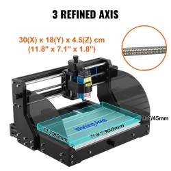 CNC-jyrsinkone alumiinirunko 300×180×45 mm 3-akselinen GRBL-ohjaus offline-ohjaimella