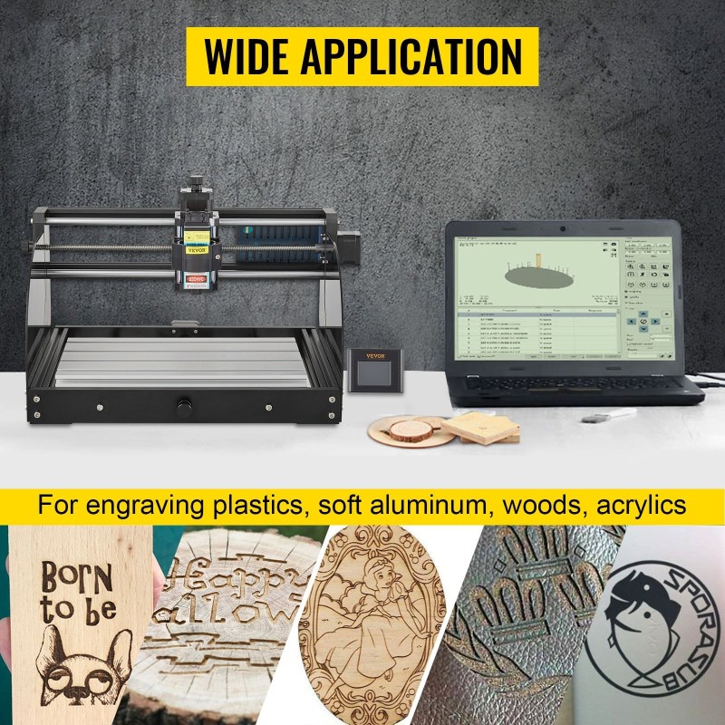 CNC-jyrsinkone alumiinirunko 300×180×45 mm 3-akselinen GRBL-ohjaus offline-ohjaimella